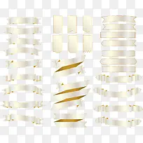 华丽金边渐变彩带横标矢量-空若网 华丽金边渐变彩带横标矢量-空若网