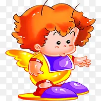 橘黄色头发黄色上衣小人物-空若网 橘黄色头发黄色上衣小人物-空若网