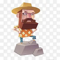 矢量花衬衫大叔-空若网 矢量花衬衫大叔-空若网