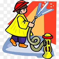 手绘卡通消防人员免抠素材-空若网 手绘卡通消防人员免抠素材-空若网