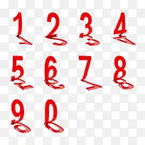 红色0到9数字艺术字-空若网 红色0到9数字艺术字-空若网