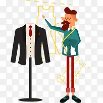 卡通男子时尚设计师插画设计-空若网 卡通男子时尚设计师插画设计-空若网