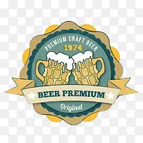 复古优质啤酒丝带标签矢量素材-空若网 复古优质啤酒丝带标签矢量素材-空若网