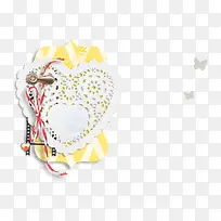 白色爱心红色细线蝴蝶结-空若网 白色爱心红色细线蝴蝶结-空若网