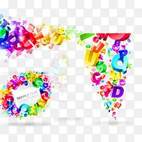创意彩色英语字母-空若网 创意彩色英语字母-空若网