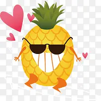 戴墨镜有爱心的菠萝-空若网 戴墨镜有爱心的菠萝-空若网