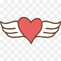 矢量手绘有翅膀的爱心素材-空若网 矢量手绘有翅膀的爱心素材-空若网