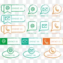 水彩电话联系图标-空若网 水彩电话联系图标-空若网