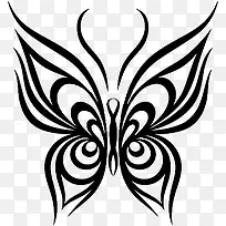 黑色简笔画蝴蝶图案-空若网 黑色简笔画蝴蝶图案-空若网