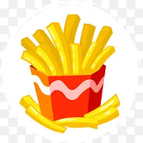 薯条食物快餐卡通促销素材-空若网 薯条食物快餐卡通促销素材-空若网