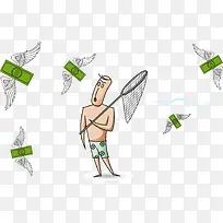 矢量长翅膀的钱-空若网 矢量长翅膀的钱-空若网