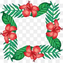 水彩粉色花朵边框-空若网 水彩粉色花朵边框-空若网