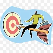 矢量坐在箭上的男人-空若网 矢量坐在箭上的男人-空若网