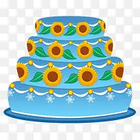 卡通蓝色四层生日蛋糕-空若网 卡通蓝色四层生日蛋糕-空若网