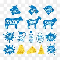 蓝色牛奶包装图标-空若网 蓝色牛奶包装图标-空若网