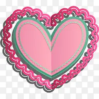 粉色爱心折叠请帖婚礼-空若网 粉色爱心折叠请帖婚礼-空若网