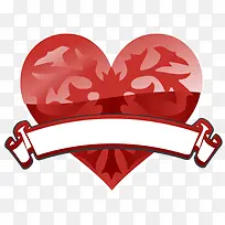 红色爱心白色折叠丝带-空若网 红色爱心白色折叠丝带-空若网