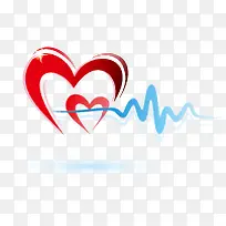 爱心蓝色折叠线条-空若网 爱心蓝色折叠线条-空若网