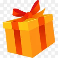 橙色礼物盒子 红色蝴蝶结丝带-空若网 橙色礼物盒子 红色蝴蝶结丝带-空若网