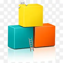 彩色商务立体箱子-空若网 彩色商务立体箱子-空若网