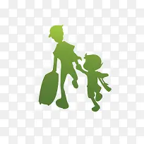 唯美精美卡通人物剪影手牵手-空若网 唯美精美卡通人物剪影手牵手-空若网