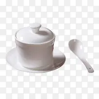 白色带勺子炖罐-空若网 白色带勺子炖罐-空若网