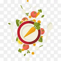 卡通精美蔬菜盘子-空若网 卡通精美蔬菜盘子-空若网