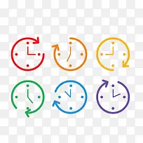 矢量彩色扁平化时钟-空若网 矢量彩色扁平化时钟-空若网