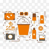 矢量扁平化出游元素-空若网 矢量扁平化出游元素-空若网