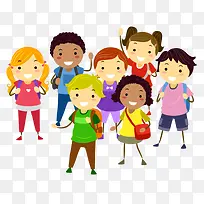 多彩卡通男孩女孩装饰图案-空若网 多彩卡通男孩女孩装饰图案-空若网