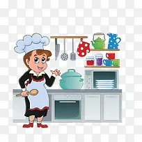 卡通厨房简笔画-空若网 卡通厨房简笔画-空若网