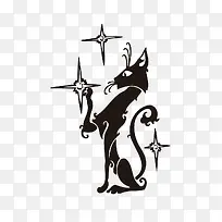 手绘卡通猫咪剪影-空若网 手绘卡通猫咪剪影-空若网