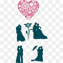 爱心结婚海报PNG矢量元素-空若网 爱心结婚海报PNG矢量元素-空若网