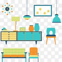 家具扁平化矢量免抠素材-空若网 家具扁平化矢量免抠素材-空若网