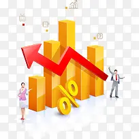 金色矢量柱状图-空若网 金色矢量柱状图-空若网