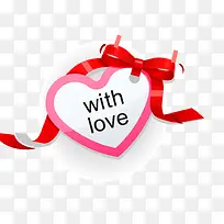 情人节丝带爱心元素矢量图-空若网 情人节丝带爱心元素矢量图-空若网