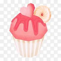 粉色爱心小清新水彩手绘蛋糕矢量-空若网 粉色爱心小清新水彩手绘蛋糕矢量-空若网