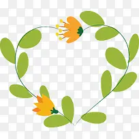 绿色树叶爱心边框-空若网 绿色树叶爱心边框-空若网