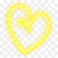 手绘黄色爱心光晕-空若网 手绘黄色爱心光晕-空若网