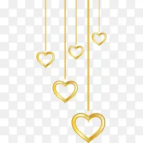 情人节金色爱心挂饰-空若网 情人节金色爱心挂饰-空若网