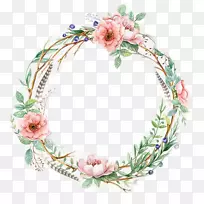 结婚请柬花环水彩画剪贴画水彩画花圈-空若网 结婚请柬花环水彩画剪贴画水彩画花圈-空若网