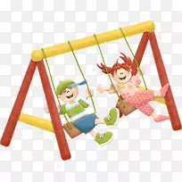 摇摆儿童动画剪辑艺术-秋千-空若网 摇摆儿童动画剪辑艺术-秋千-空若网