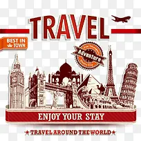 手绘世界名胜古迹图标-空若网 手绘世界名胜古迹图标-空若网