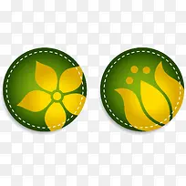 莲花圆形标签PNG矢量元素-空若网 莲花圆形标签PNG矢量元素-空若网