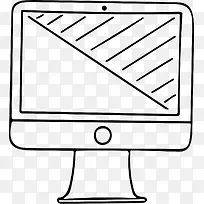 黑色简笔画显示器-空若网 黑色简笔画显示器-空若网