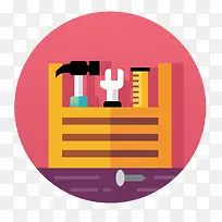 卡通扁平化工具箱标签设计-空若网 卡通扁平化工具箱标签设计-空若网