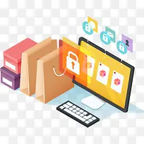 2.5D立体商务化办公数据装饰插图-空若网 2.5D立体商务化办公数据装饰插图-空若网