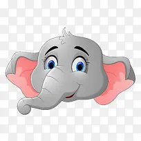 可爱的大象头像免抠素材-空若网 可爱的大象头像免抠素材-空若网