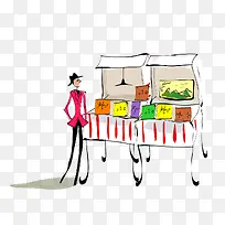 手绘摆地摊图片-空若网 手绘摆地摊图片-空若网