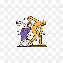 创意扁平掷铁饼图-空若网 创意扁平掷铁饼图-空若网